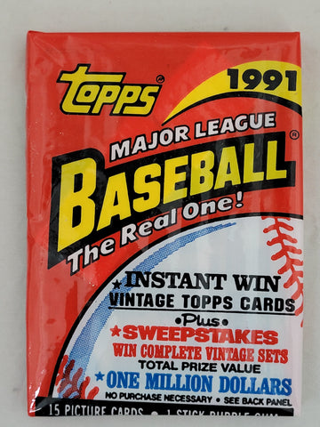 Topps 1991 Major League Baseball Wax Pack (15 Cards per Pack)