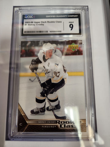 Sidney Crosby 2005-06 Upper Deck Rookie Class #1 Pittsburgh Penguins RC Rookie Card - CGC Graded 9