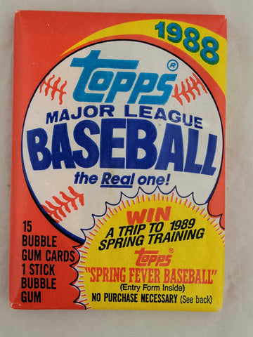 Topps 1988 Major League Baseball Wax Pack (15 Cards per Pack)