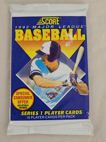 1992 Score Major League Baseball Series 1 Pack (16 Cards Per Pack)