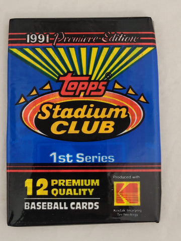 1991 Topps Premiere Edition Stadium Club Baseball 1st Series Pack (15 Cards Per Pack)