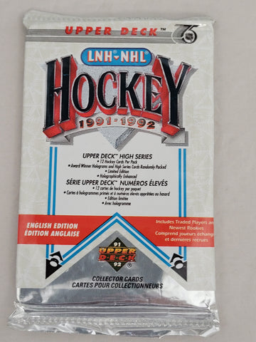 1991-92 Upper Deck High Number Series NHL Hockey Pack (12 Cards Per Pack)