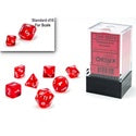 Chessex - Mini Polyhedral 7-Die Dice Set - Translucent Red/White