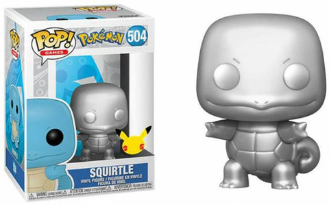 Funko POP! Games: Pokemon - Squirtle (Metallic Silver 25th Anniversary Edition) #504 Vinyl Figure