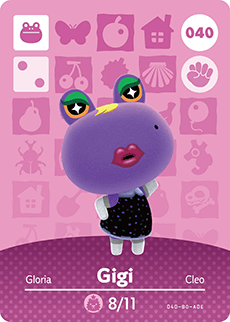 040 Gigi Authentic Animal Crossing Amiibo Card - Series 1