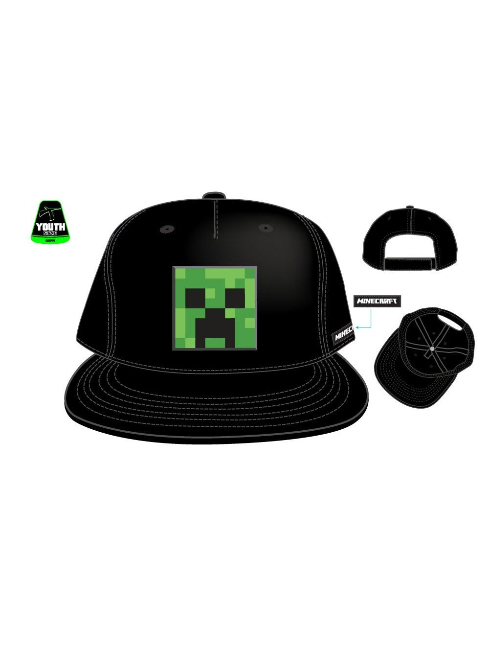 MINECRAFT - Creeper Embroidery Cotton Twill Youth