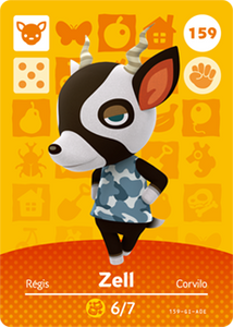 159 Zell Authentic Animal Crossing Amiibo Card - Series 2