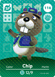 116 Chip SP Authentic Animal Crossing Amiibo Card - Series 2