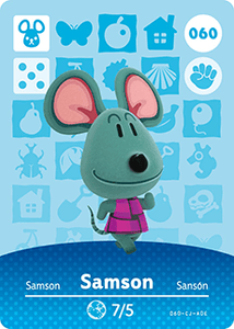 060 Samson Authentic Animal Crossing Amiibo Card - Series 1