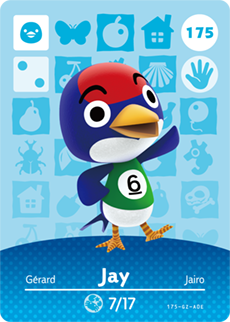 175 Jay Authentic Animal Crossing Amiibo Card - Series 2