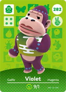 282 Violet Authentic Animal Crossing Amiibo Card - Series 3