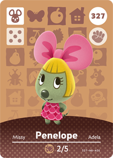 327 Penelope Authentic Animal Crossing Amiibo Card - Series 4