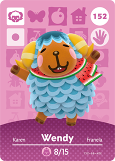 152 Wendy Authentic Animal Crossing Amiibo Card - Series 2