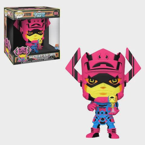 Funko POP! Marvel Fantastic Four - Galactus With Silver Surfer (Black Light) #809 10" Bobble-Head Figure (Box Wear)