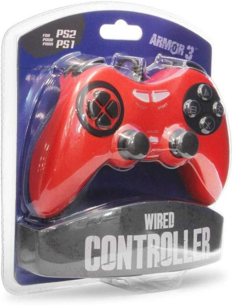 Wired Controller for PS2 - Red (Armor 3)