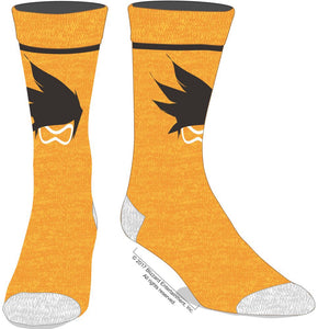 Overwatch Tracer Orange Crew Socks - Size 10-13