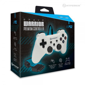 Brave Warrior Premium Controller For PS2 (White) - Hyperkin