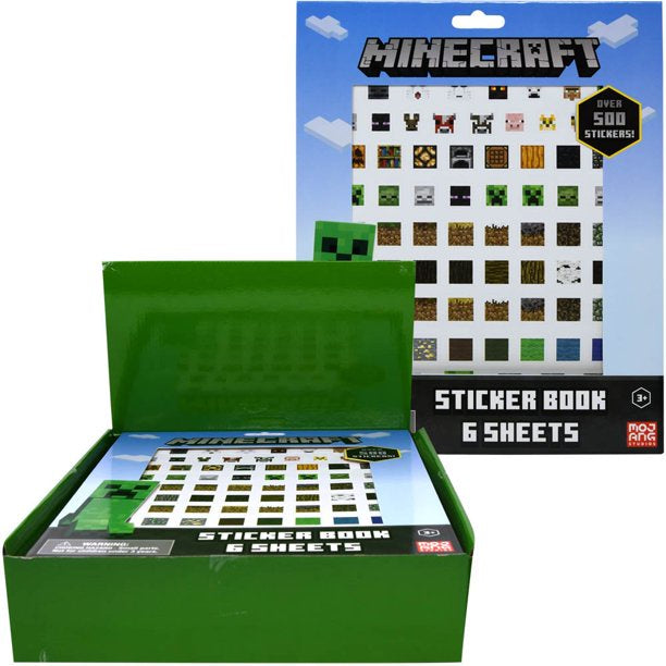 Minecraft Sticker Boo Minecraft Sticker Book - 6 Sheets (Over 500 Stickers) – A & C Games
