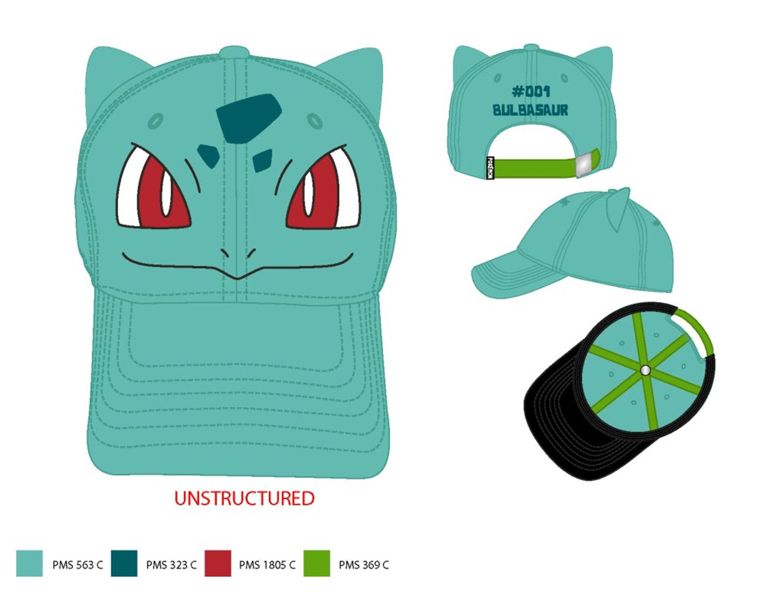 Pokemon - Bulbasaur - Big Face Snapback Hat