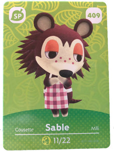 409 Sable SP Authentic Animal Crossing Amiibo Card - Series 5