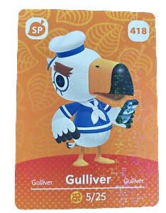418 Gulliver SP Authentic Animal Crossing Amiibo Card - Series 5