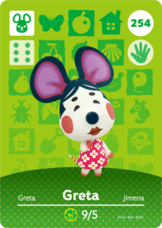 254 Greta Authentic Animal Crossing Amiibo Card - Series 3