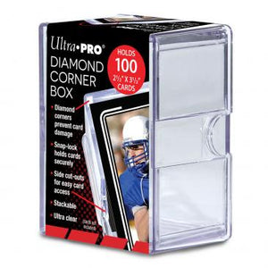 Ultra Pro 2-Piece Diamond Corners Clear Card Storage Box - 100 Count