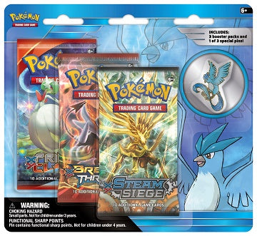 POKEMON Legendary Birds Blister Pack with 3 Booster Packs and a Pin - Articuno (May have shelf wear)