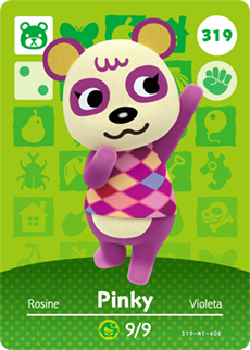 319 Pinky Authentic Animal Crossing Amiibo Card - Series 4