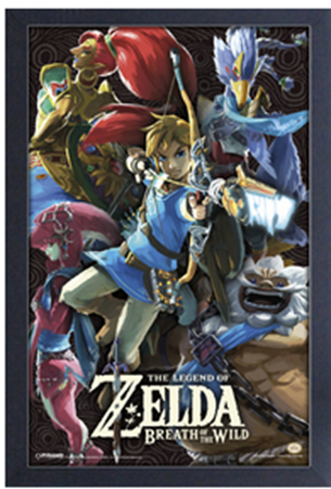 THE LEGEND OF ZELDA: BREATH OF THE WILD CHAMPIONS GROUP FRAMED PRINT 11" x 17" [PYRAMID AMERICA]