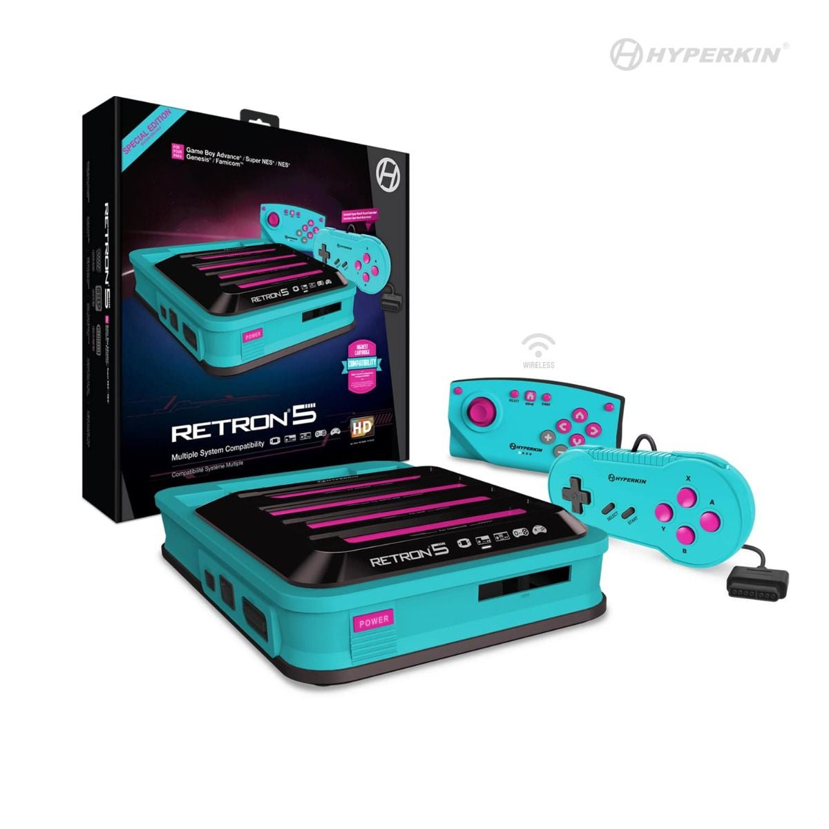 Retron 5 Hyperkin 5 in 1 Console (Hyper Beach Special Edition Colour)