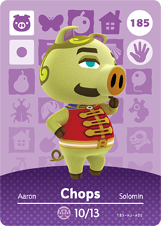 185 Chops Authentic Animal Crossing Amiibo Card - Series 2