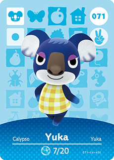 071 Yuka Authentic Animal Crossing Amiibo Card - Series 1