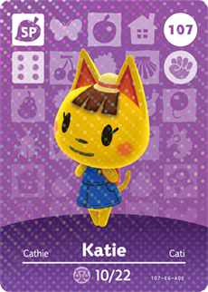 107 Katie SP Authentic Animal Crossing Amiibo Card - Series 2