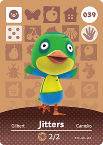 039 Jitters Authentic Animal Crossing Amiibo Card - Series 1