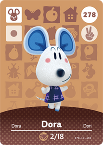 278 Dora Authentic Animal Crossing Amiibo Card - Series 3