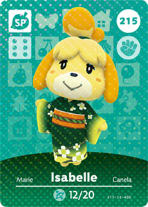 215 Isabelle SP Authentic Animal Crossing Amiibo Card - Series 3