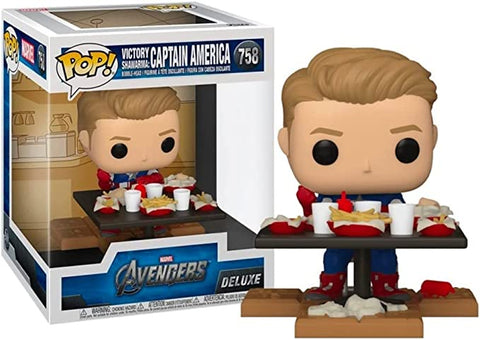 Funko POP! B: Marvel the Avengers Deluxe - Victory Shawarma: Captain America #758 Exclusive Bobble-Head Figure