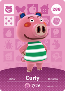 288 Curly Authentic Animal Crossing Amiibo Card - Series 3