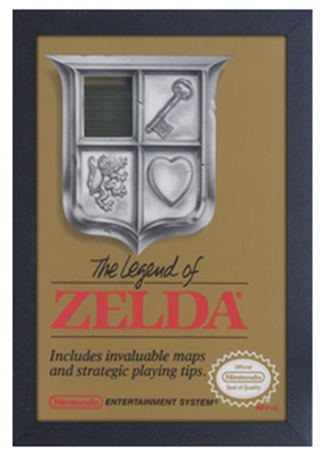 THE LEGEND OF ZELDA NES GAME COVER ART FRAMED PRINT 11" x 17" [PYRAMID AMERICA]