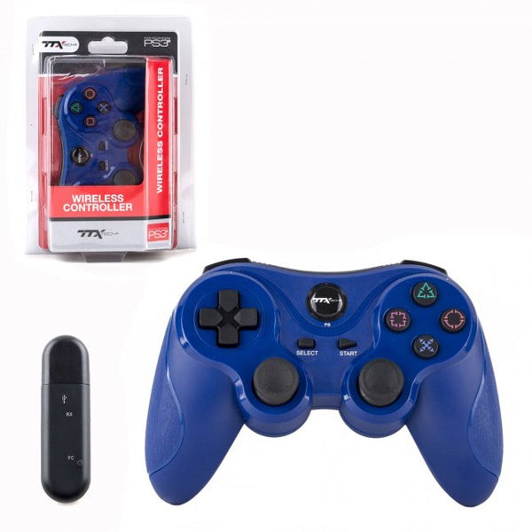 PS3 Blue 2.4 GHZ Wireless Controller [TTX TECH]