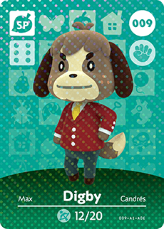 009 Digby SP Authentic Animal Crossing Amiibo Card - Series 1