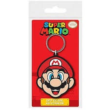 Super Mario Mario Face Soft PVC Keychain