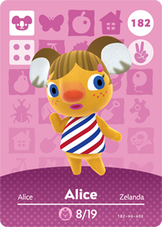 182 Alice Authentic Animal Crossing Amiibo Card - Series 2