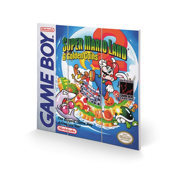 Super Mario Land 2 Game Boy Cover 12″ x 12″ Wood Print