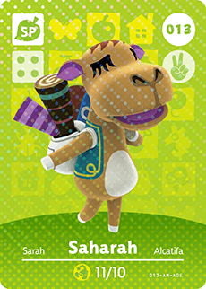 013 Saharah SP Authentic Animal Crossing Amiibo Card - Series 1