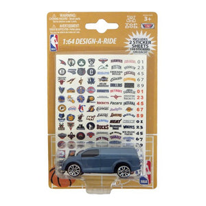 NBA Top Dog Collectibles Design-A-Ride - 1:64 Scale Diecast Car (Colour of Car Will Vary, Includes 2 Sticker Sheets, 159 Stickers on Each!)
