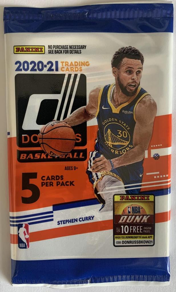 2020-21 NBA Panini Donruss Basketball Trading Card Gravity Feed Pack (5 Cards Per Pack)