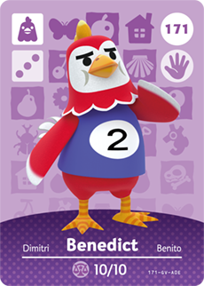 171 Benedict Authentic Animal Crossing Amiibo Card - Series 2