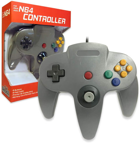 N64 Old Skool Wired Controller Nintendo 64 (Grey/Gray)